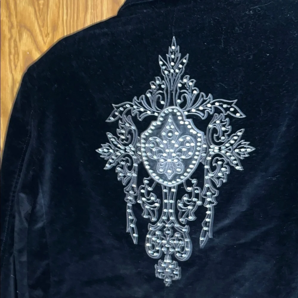 Elegant Black Blazer with Silver Detailing
